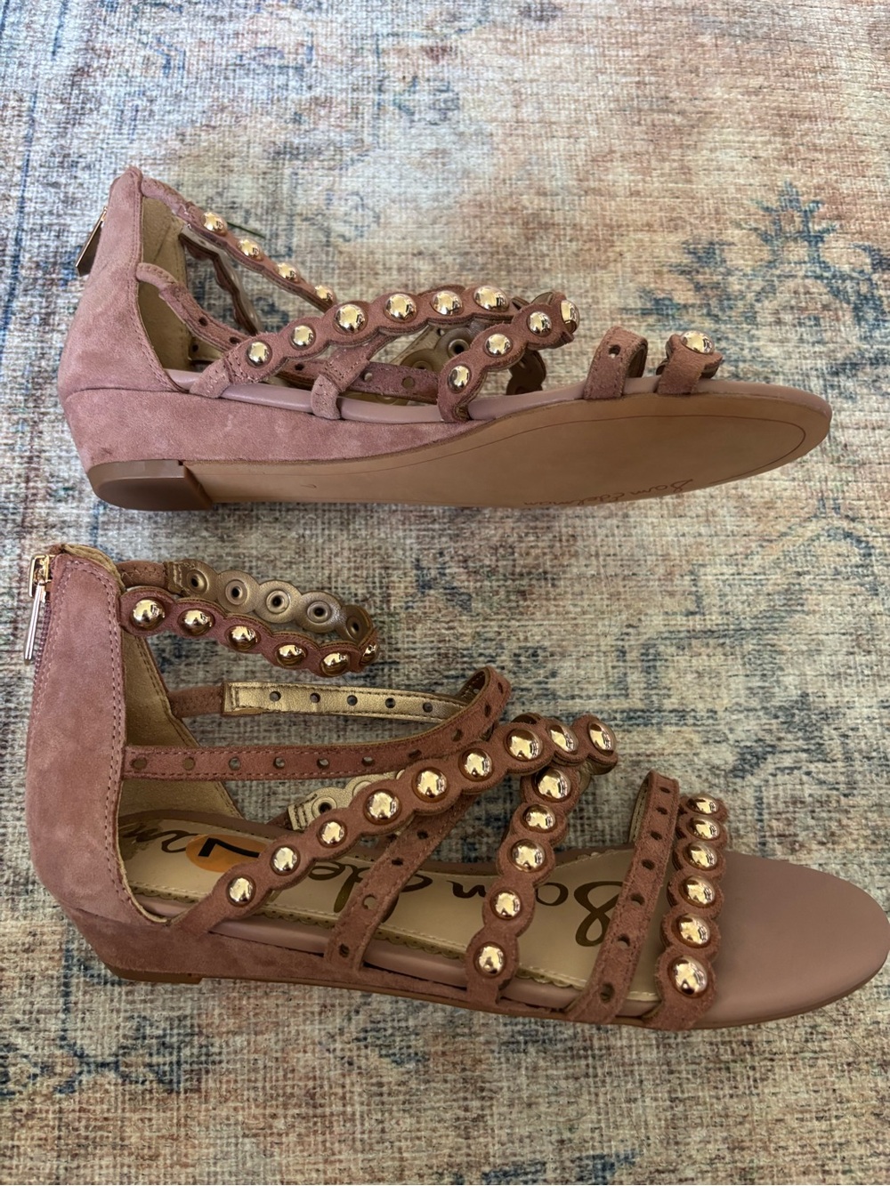 Sam Edelman Mauve Studded Strappy Heels - Picture 10 of 16